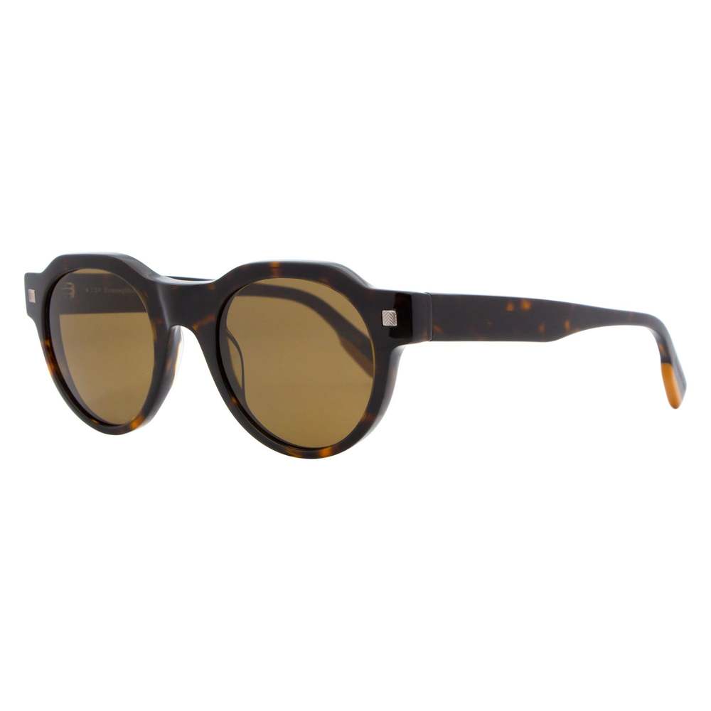 Ermenegildo Zegna Round Sunglasses EZ0102 52J Dark Havana 48mm 0102